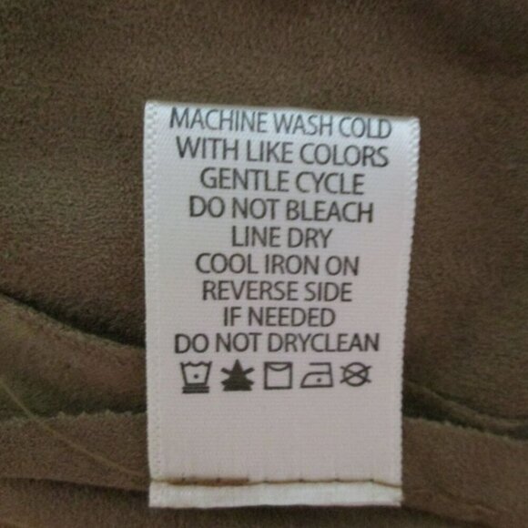 NWT MAX STUDIO Cascading Front Long Faux Suede Brown Jacket-Long Sleeves-Small - Picture 7 of 14